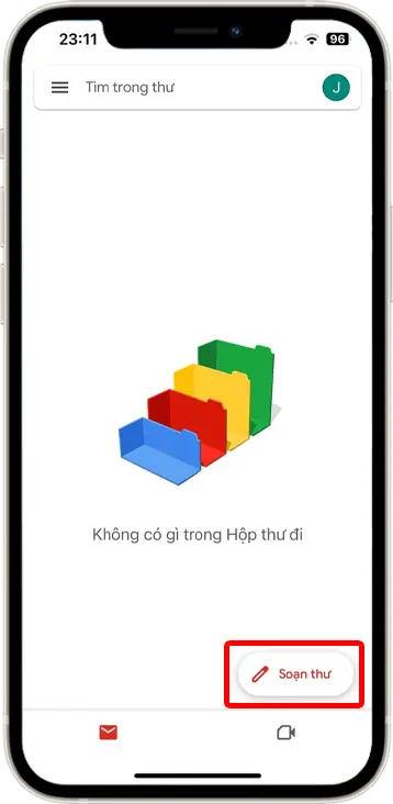 Bước 2: Ấn vào mục Soạn thư